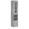 vidaXL Dulap &icirc;nalt, gri beton, 34,5x34x180 cm, lemn prelucrat