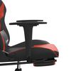 vidaXL Scaun de gaming cu suport picioare, negru/roșu, piele ecologică
