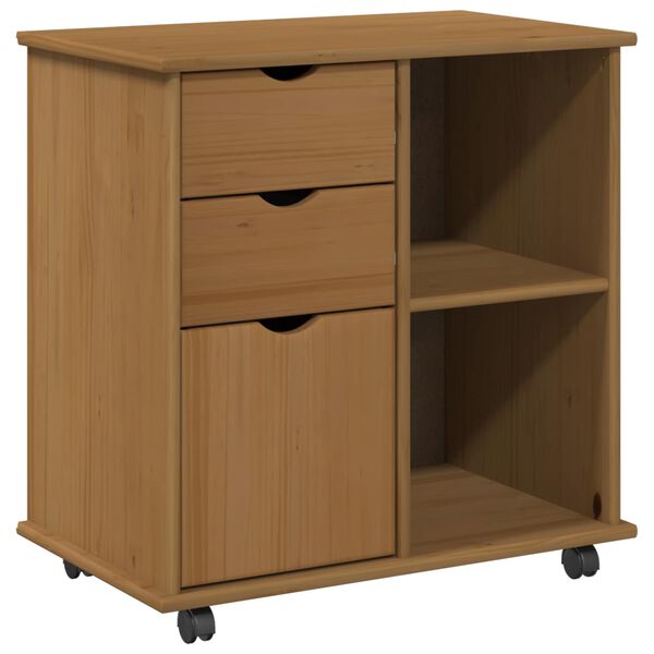 vidaXL Cabinet mobil Maro miere 63,5 x 39 x 65,5 cm Lemn de pin masiv