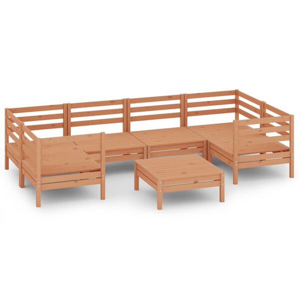 vidaXL Set mobilier de grădină, 7 piese, maro miere, lemn masiv de pin