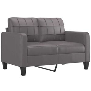 vidaXL Canapea cu 2 locuri, gri, 120 cm, piele ecologică
