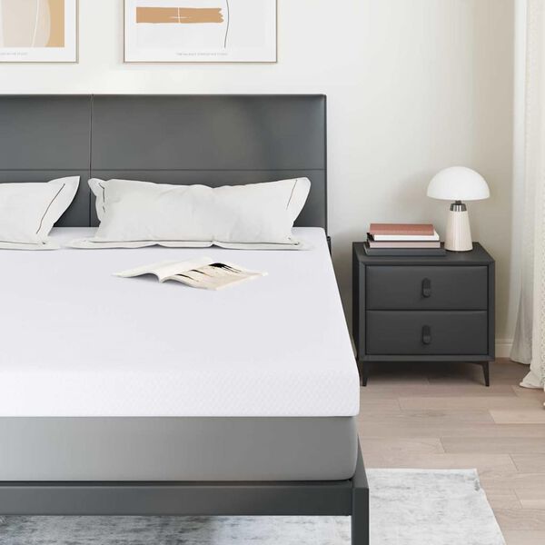 vidaXL Suport pentru saltea Alb 180 x 200 cm Material jacquard