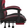 vidaXL Scaun gaming pivotant/suport picioare negru/roșu vin piele eco