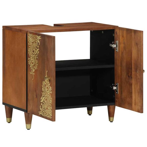 vidaXL Dulap de chiuvetă cu depozitare Maro miere 62 x 33 x 58 cm