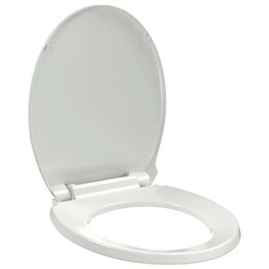 vidaXL Capac WC cu &icirc;nchidere silențioasă, alb, oval
