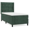 vidaXL Pat box spring cu saltea, verde &icirc;nchis, 90x200 cm, catifea