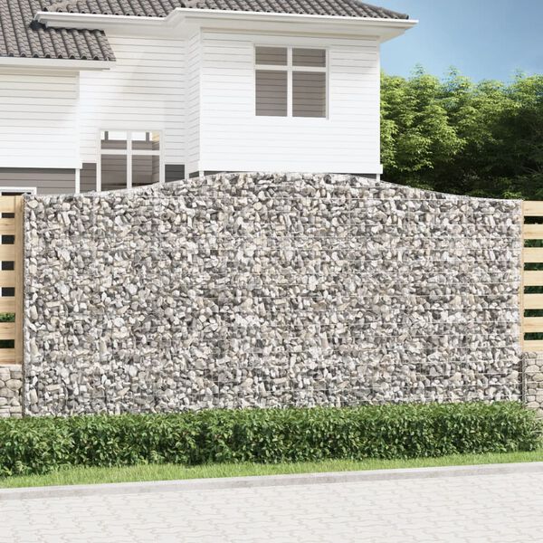vidaXL Coșuri gabion arcuite 2 buc. 400x30x200/220 cm fier galvanizat