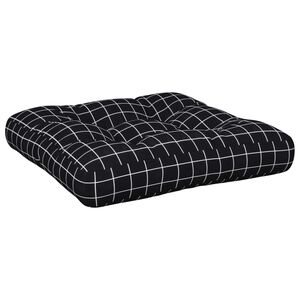 vidaXL Pernă paleți, negru, 58x58x10cm, țesătură Oxford, model carouri