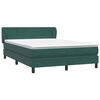 vidaXL Pat box spring cu saltea, verde &icirc;nchis, 140x220 cm, catifea