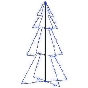 vidaXL Brad Crăciun conic, 78x120 cm, 160 LED-uri, interior & exterior