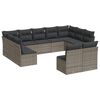 vidaXL Set canapele de grădină cu perne, 11 piese, gri, poliratan