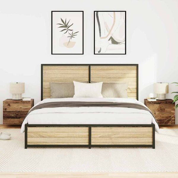 vidaXL Dulap de noapte 2 pcs Lemn vechi 50 x 39 x 41 cm Lemn compozit