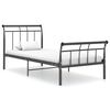 vidaXL Cadru de pat, negru, 90x200 cm, metal