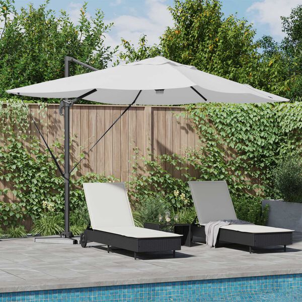 vidaXL Parasol Roma cu Picior Încărcat Bej și negru 352 x 251 x 265 cm