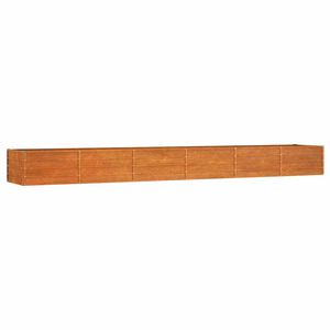 vidaXL Strat &icirc;nălțat de grădină, ruginiu, 480x80x45 cm, oțel corten