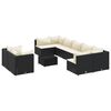 vidaXL Set canapele de grădină cu perne, 10 piese, negru, poliratan