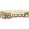 vidaXL Set de canapele de exterior 7 buc. Natural și Crem