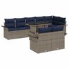 vidaXL Set de canapele pentru grădină cu pernă 9 pcs Gri Poli Rattan