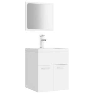 vidaXL Set mobilier de baie, alb, lemn prelucrat