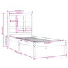 vidaXL Cadru de pat mic single, alb, 75x190 cm, lemn masiv