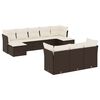 vidaXL Set canapele de grădină cu perne, 10 piese, maro, poliratan