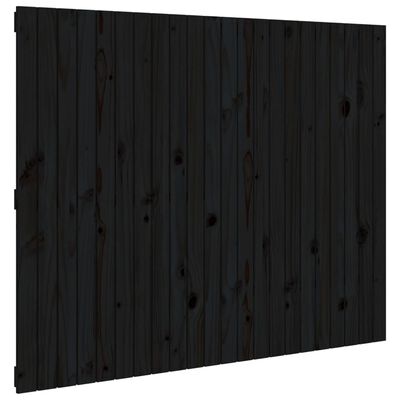 vidaXL Tăblie de pat pentru perete, negru, 140x3x110 cm lemn masiv pin