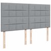 vidaXL Pat box spring cu saltea, gri deschis, 200x200 cm, textil