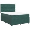 vidaXL Pat box spring cu saltea, verde &icirc;nchis, 160x200 cm, catifea