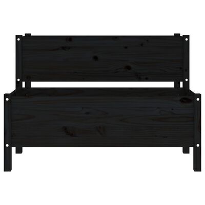 vidaXL Jardinieră, negru, 110x84x75 cm, lemn masiv de pin