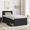 vidaXL Daybed cu sertar cu headboard Negru 90 x 190 cm Lemn compozit