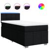 vidaXL Pat box spring cu saltea, negru, 80x200 cm, textil