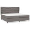 vidaXL Pat box spring cu saltea, gri &icirc;nchis, 200x200 cm, textil