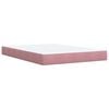 vidaXL Pat box spring cu saltea, roz, 140x190 cm, catifea