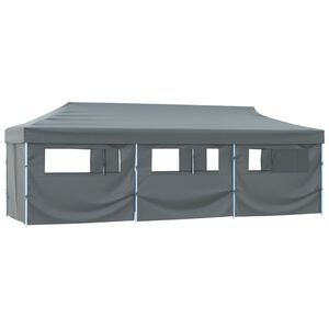vidaXL Cort petrecere pliabil cu 8 pereți laterali, antracit, 870x291x315 cm