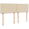 vidaXL Pat box spring cu saltea, crem, 140x200 cm, textil