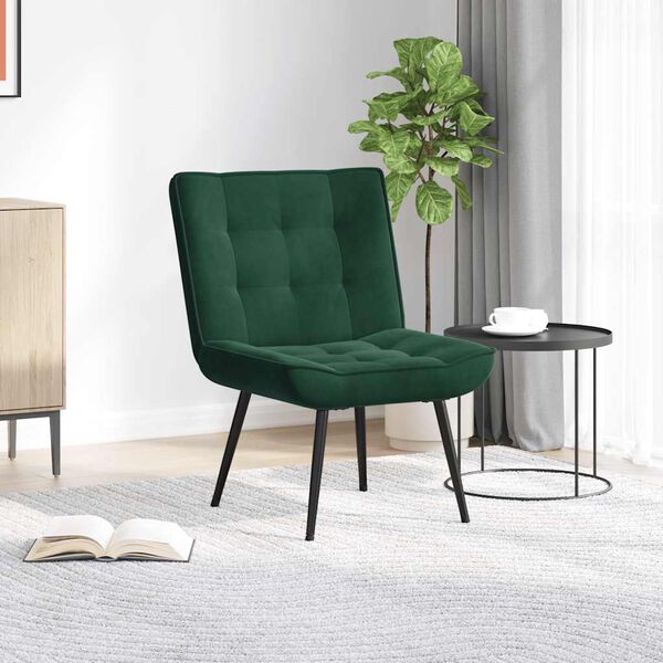 vidaXL Scaun de relaxare Verde &icirc;nchis 64x74x84 cm catifea