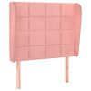 vidaXL Tăblie de pat cu aripioare, roz, 93x23x118/128 cm, catifea