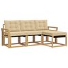 vidaXL Set de canapele de exterior cu pernă 4 pcs Alb și Bej