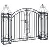 vidaXL Poartă de grădină ornamentală, 122 x 20,5 x 100 cm, fier forjat