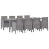 vidaXL Set de masă pentru grădină 9 pcs Alb Polipropilenă