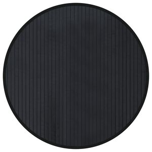 vidaXL Covor rotund, negru, 60 cm, bambus