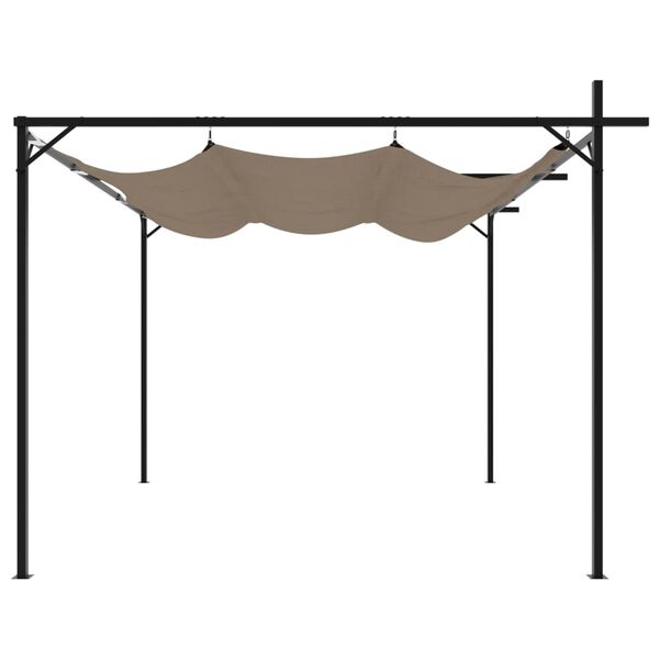vidaXL Pergola cu acoperiș retractabil, gri taupe, 295x292x230 cm