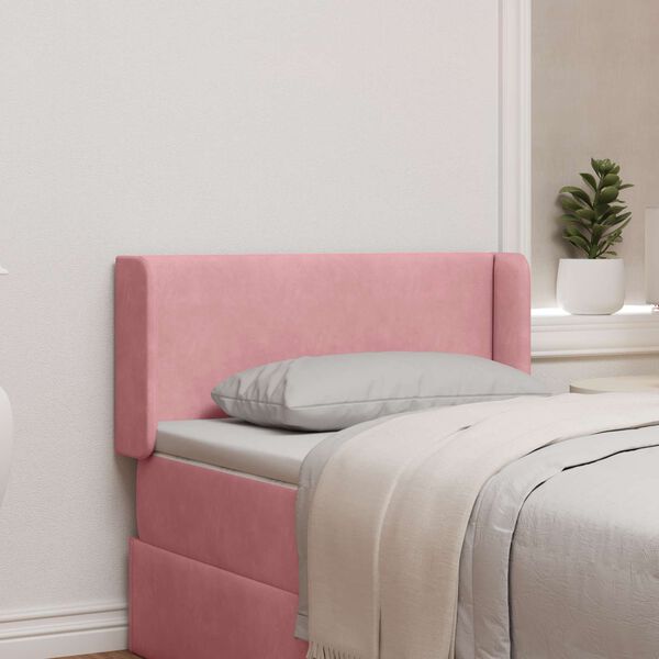 vidaXL Ureche pentru Tăblie Roz 40,5 x 40,5 x 4 cm Catifea