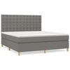vidaXL Pat continental cu saltea, gri &icirc;nchis, 160x200 cm, țesătură