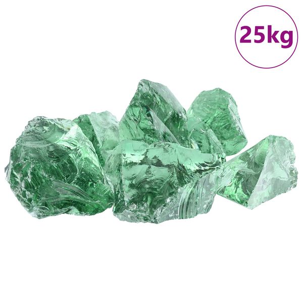 vidaXL Pietre de Grădină Verde deschis 12 cm Sticlă