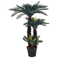 vidaXL Plantă artificială palmier cycas cu ghiveci, verde, 125 cm