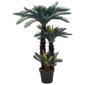 vidaXL Plantă artificială palmier cycas cu ghiveci, verde, 125 cm