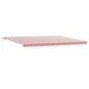 vidaXL Copertină retractabilă Roșu și Alb 500 &times; 350 cm