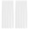 vidaXL Cortină din Voile cu perdele 2 pcs Alb 175 x 140 cm Poliester