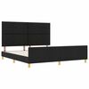 vidaXL Cadru de pat cu headboard Negru 180 x 200 cm țesătură